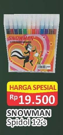 Promo Harga SNOWMAN Spidol 12 pcs - Alfamart