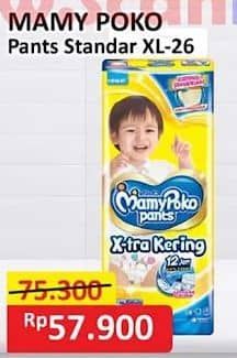 Promo Harga Mamy Poko Pants Xtra Kering XL26 26 pcs - Alfamart