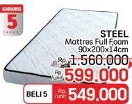 Promo Harga Steel Mattress Foam 90x200x14 Cm  - LotteMart