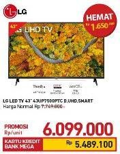 Promo Harga LG 43UP7500PTC | 4K Smart UHD TV 43"  - Carrefour