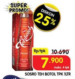 Promo Harga Sosro Teh Botol 1000 ml - Superindo