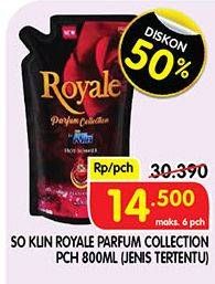 Promo Harga SO KLIN Royale Parfum Collection 800 ml - Superindo