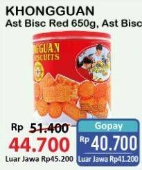 Promo Harga KHONG GUAN Assorted Biscuit Red 650 gr - Alfamart