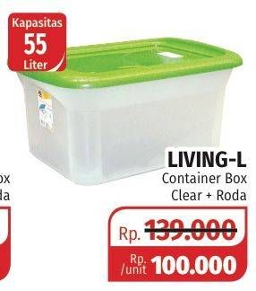 Promo Harga LIVING L Container Box 55 ltr - Lotte Grosir