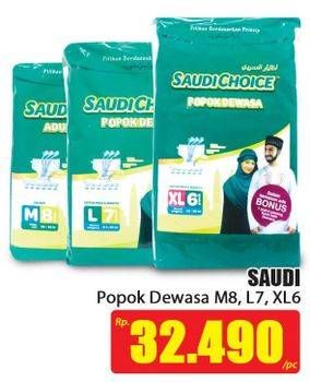 Promo Harga SAUDI CHOICE Adult Diapers M8, L7, XL6  - Hari Hari