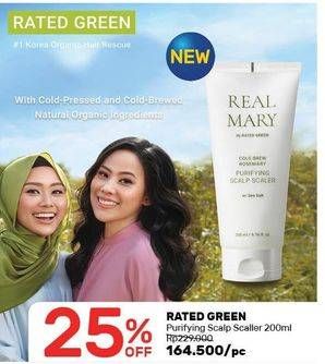 Promo Harga RATED GREEN Real Mary Purifying Scalp Scaler 200 ml - Guardian