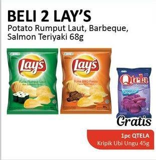 Promo Harga LAYS Snack Potato Chips Rumput Laut, Barbeque, Salmon Teriyaki per 2 pcs 68 gr - Alfamidi