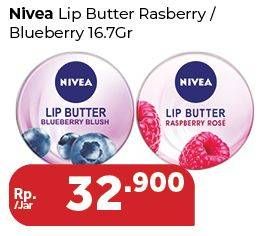 Promo Harga NIVEA Lip Butter Raspberry Rose, Blueberry 16 gr - Carrefour