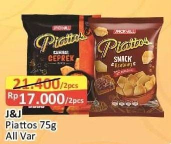Promo Harga PIATTOS Snack Kentang All Variants per 2 pouch 75 gr - Alfamart