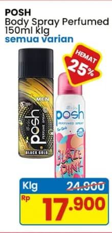 Promo Harga Posh Perfumed Body Spray All Variants 150 ml - Indomaret