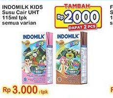 Promo Harga INDOMILK Susu UHT Kids Cokelat, Stroberi 115 ml - Indomaret