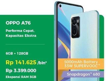 Promo Harga Oppo A76 6 GB + 128 GB  - Erafone