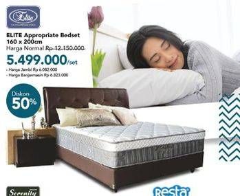 Promo Harga ELITE Appropriate Bed Set 160x200cm  - Carrefour