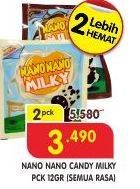 Promo Harga NANO NANO Milky Candy All Variants per 2 pouch 12 gr - Superindo
