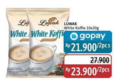 Promo Harga Luwak White Koffie per 10 sachet 20 gr - Alfamidi