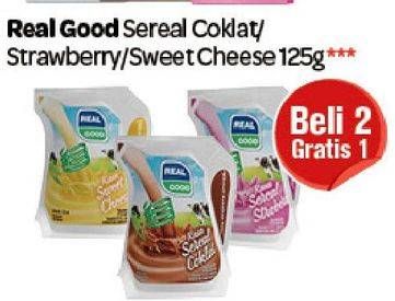 Promo Harga REAL GOOD Susu UHT Choco, Strawberry, Sweet Cheese 125 ml - Carrefour