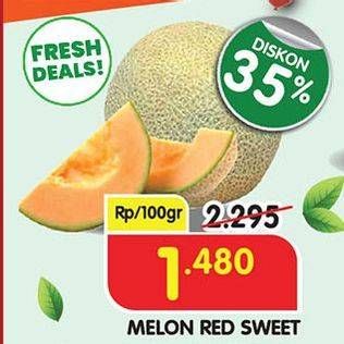 Promo Harga Melon Red Sweet per 100 gr - Superindo