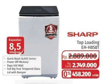 Promo Harga SHARP ES-H858T GY | Washing Machine Top Load 8.5kg  - Lotte Grosir