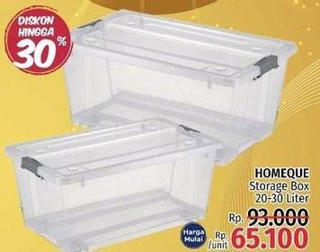 Promo Harga HOMEQUE Plastic Storage Box 20 ltr - LotteMart