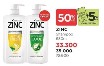 Promo Harga Zinc Shampoo 680 ml - Watsons