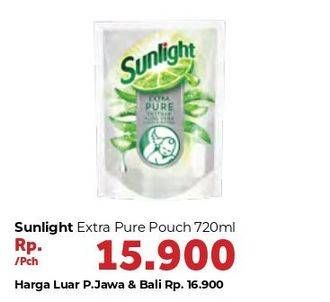 Promo Harga SUNLIGHT Pencuci Piring Extra Pure Ekstrak Aloe Vera Garam Mineral 720 ml - Carrefour