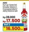 Promo Harga ABC Syrup Special Grade Coco Pandan, Melon 485 ml - Indomaret