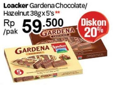 Promo Harga LOACKER Wafer Chocolate, Hazelnut per 5 pcs 38 gr - Carrefour