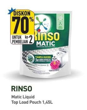 Promo Harga Rinso Detergent Matic Liquid Top Load 1450 ml - Hypermart