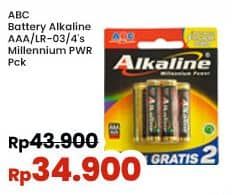 Promo Harga ABC Battery Alkaline LR03/AAA 4 pcs - Indomaret