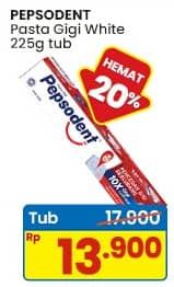 Promo Harga Pepsodent Pasta Gigi Pencegah Gigi Berlubang White 225 gr - Indomaret