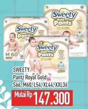 Promo Harga Sweety Gold Pants XXL36, XL44, S66, M60, L54 36 pcs - Hypermart