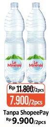 Promo Harga LE MINERALE Air Mineral per 2 botol 1500 ml - Alfamart
