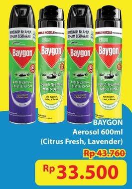 Promo Harga Baygon Insektisida Spray Citrus Fresh, Silky Lavender 600 ml - Hypermart