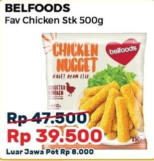 Promo Harga Belfoods Nugget Chicken Nugget Stick 500 gr - Alfamart