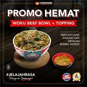 Promo Harga Yoshinoya WOKU Beef Bowl + Topping  - Yoshinoya