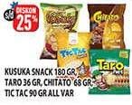 Promo Harga KUSUKA Keripik Singkong/TARO Net/CHITATO Snack Potato/DUA KELINCI Tic Tac  - Hypermart