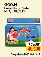 Promo Harga Goon Smile Baby Pants M34, L30, XL26 26 pcs - Alfamart