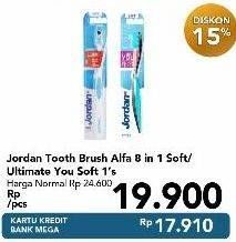 Promo Harga JORDAN Tooth Brush Alfa 8 in 1 Soft, Ultimate You Soft  - Carrefour