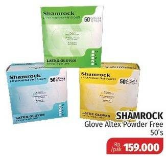 Promo Harga SHAMROCK Latex Gloves 50 pcs - Lotte Grosir