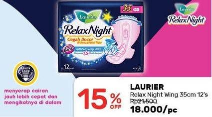 Promo Harga Laurier Relax Night 35cm 12 pcs - Guardian