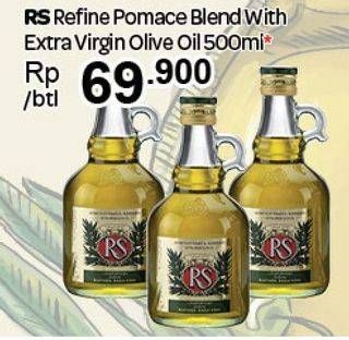 Promo Harga R S RS Refine Pomace Blend With Extra Virgin 500 ml - Carrefour