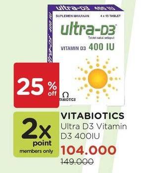 Promo Harga VITABIOTICS Ultra Vitamin D3 400IU  - Watsons