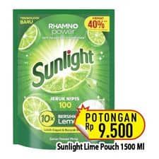 Promo Harga Sunlight Pencuci Piring Jeruk Nipis 100 1500 ml - Hypermart