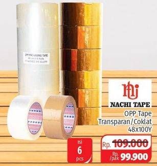 Promo Harga NACHI Opp Tape Transparan, Coklat 6 pcs - Lotte Grosir