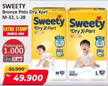 Promo Harga Sweety Bronze Pants Dry X-Pert M32, L28 28 pcs - Alfamart