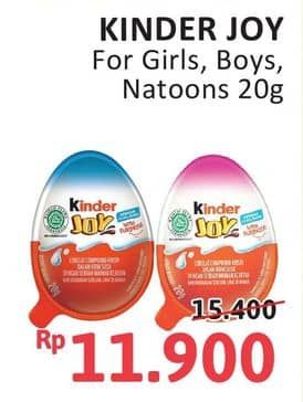 Promo Harga Kinder Joy Chocolate Crispy Girls, Boys, Natoons 20 gr - Alfamidi