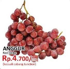 Promo Harga Anggur Red Globe per 100 gr - Yogya
