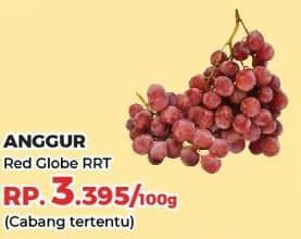 Promo Harga Anggur Red Globe RRT per 100 gr - Yogya