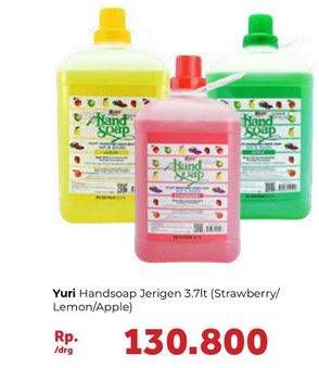 Promo Harga YURI Hand Soap Strawberry, Lemon, Apple 3700 ml - Carrefour