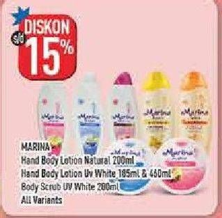 Promo Harga MARINA Hand Body Lotion/UV/Body Scrub Health & Glow  - Hypermart